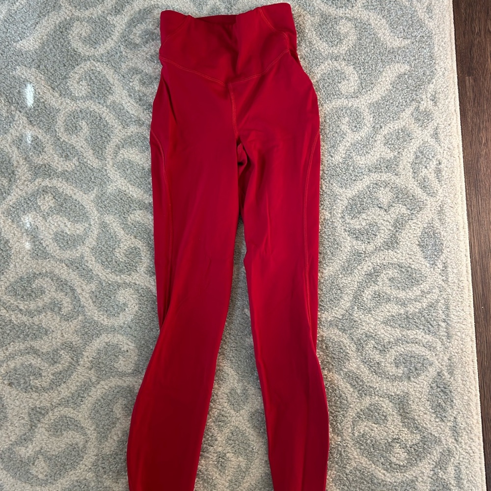 Red High-Waisted Leggings